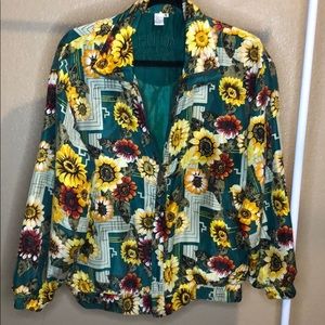 Vintage sunflower windbreaker